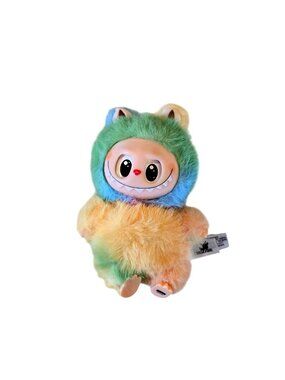 Pop Mart Labubu The Monsters Pastel Rainbow Tie Dye Plush Bag Clip Doll